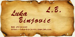 Luka Binjović vizit kartica